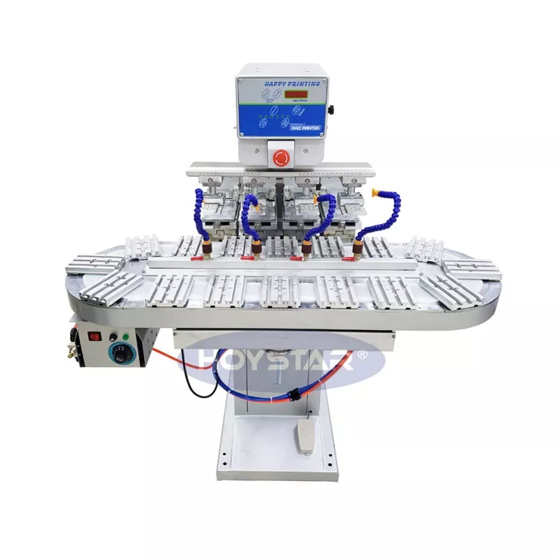 কনভেয়ার সহ বড় আকারের চার রঙের প্যাড প্রিন্টার